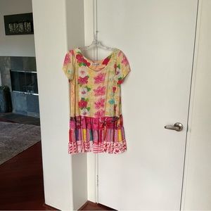 Jams World Large fun yellow print Hattie Dress..the easiest body style to wear!